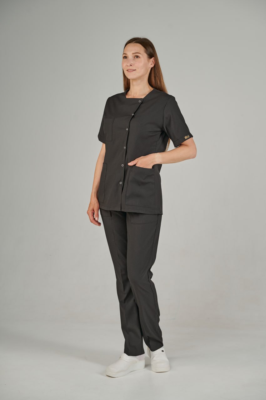 Костюм Lycra  кнопка сбоку кор/рукав Черный (Siyah) XS